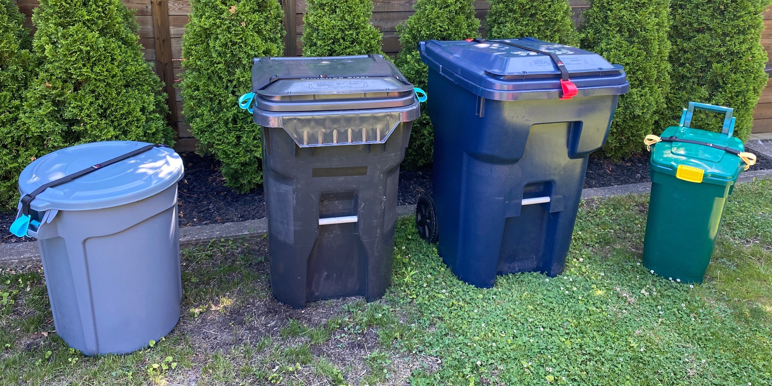 SideArm Nano: Animal Proof Garbage Can Lock. For Smaller Bins