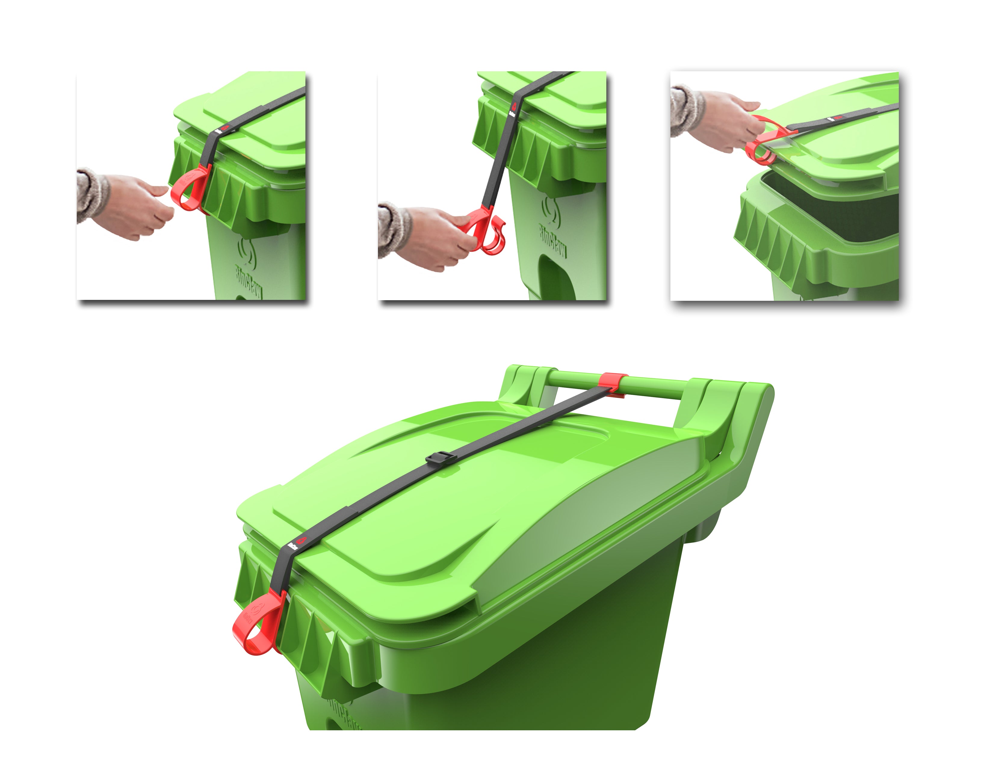 User-friendly. Secure. Patented handle - Keep hands clean!