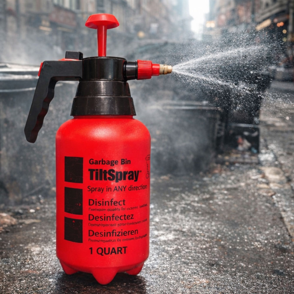 TiltSpray – Upside Down Spray Bottle (360° Cleaning for Garbage Bins & Hard-to-Reach Areas)