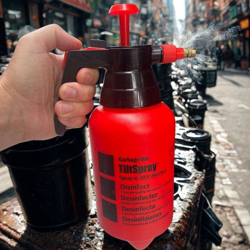 TiltSpray – Upside Down Spray Bottle (360° Cleaning for Garbage Bins & Hard-to-Reach Areas)