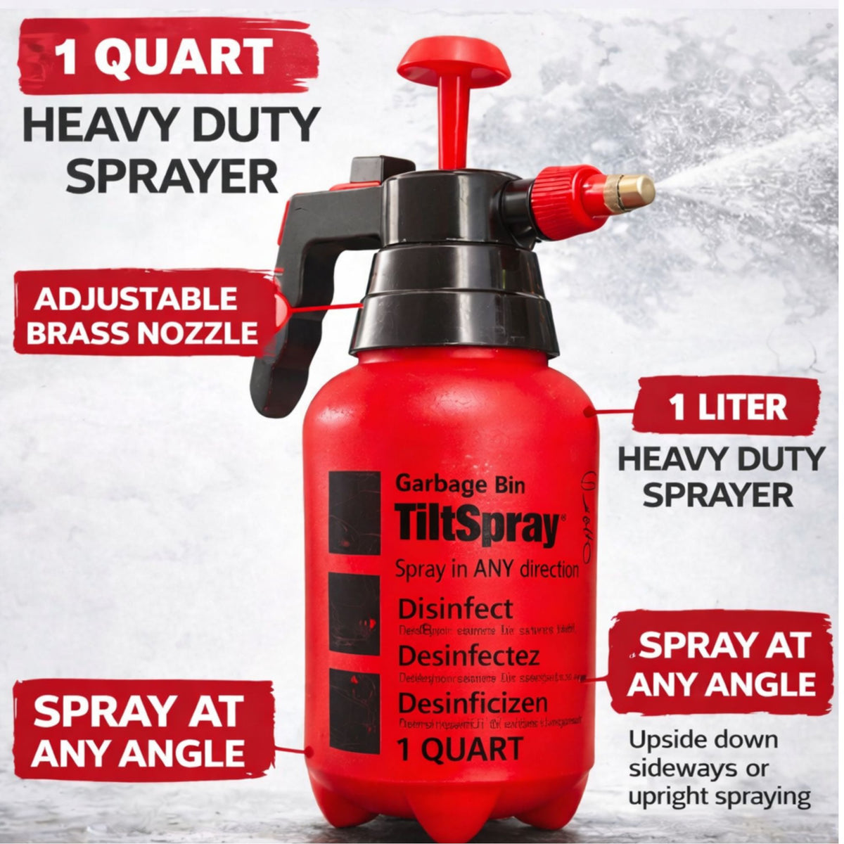 TiltSpray – Upside Down Spray Bottle (360° Cleaning for Garbage Bins & Hard-to-Reach Areas)